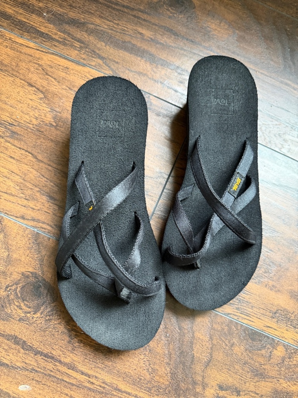 Teva Black Strappy Wedge sandals size 8 (SB1)